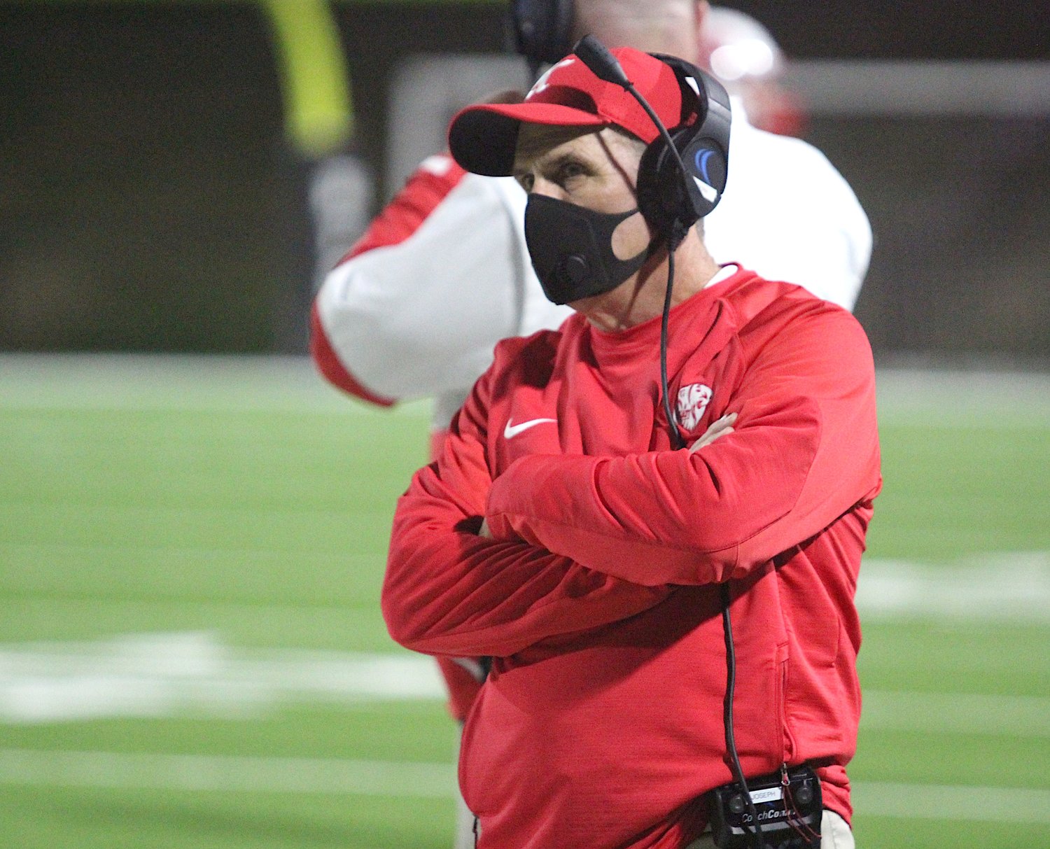Katy High head coach Gary Joseph looks on during the Tigers’ Class 6A, Division II area round playoff game against Lamar on Dec. 18 at Rhodes Stadium.